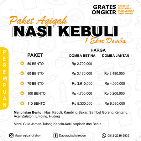 harga paket aqiqah cirebon nasi kebuli